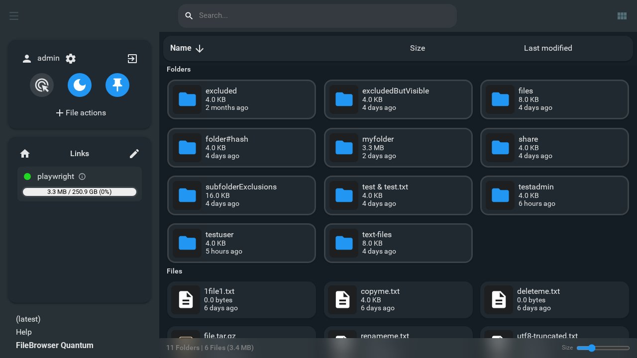 FileBrowser Quantum Screenshot